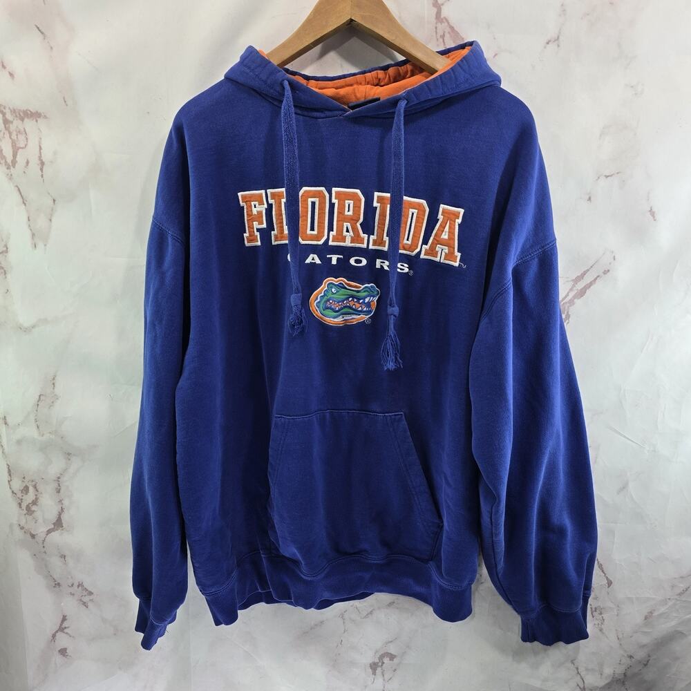 Florida Gators Hoodie Mens XXL Blue OVB NCAA Pullover Thick Sweatshirt Vintage